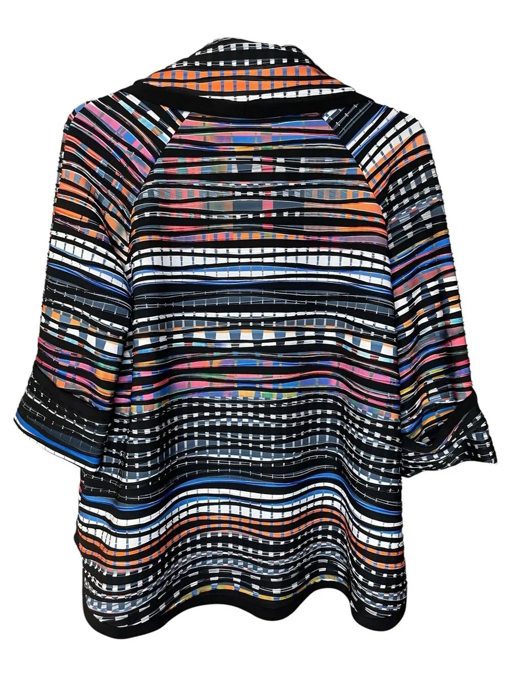 Joseph Ribkoff Multicolor Striped Draped Jacket Sz 10 - Picture 3 of 8